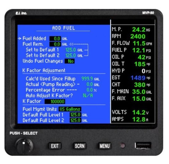 MVP-50P Glass Panel Engine Monitor for Piston Engine Aircraft – Gulf ...