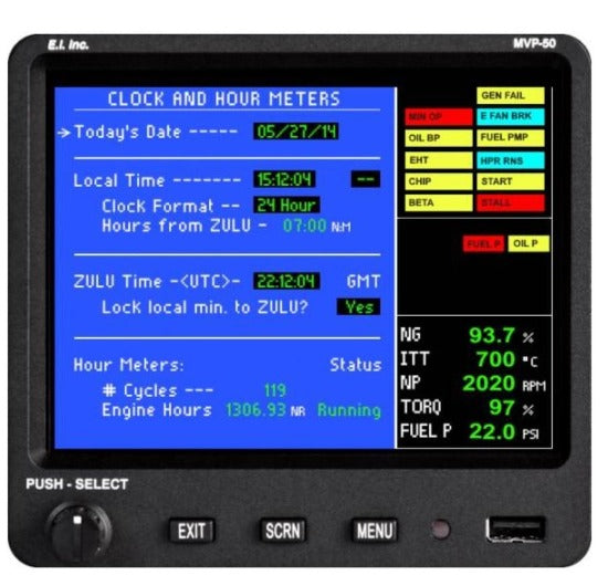 ELECTRONICS INTERNATIONAL MVP-50T Engine Monitor for Turboprops/Jets ...
